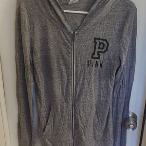Pink hoodie grey
